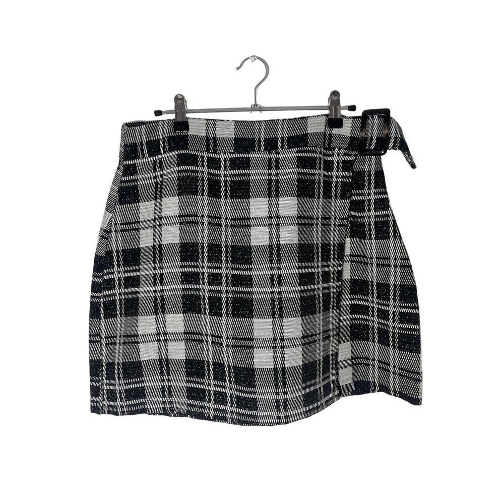 Women's plaid Mini Skirt Black + white | Medium / Large